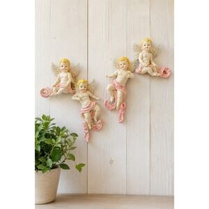 Vintage House of Lloyd Cherub Guardian Corner Plaques '98 Christmas Around World
